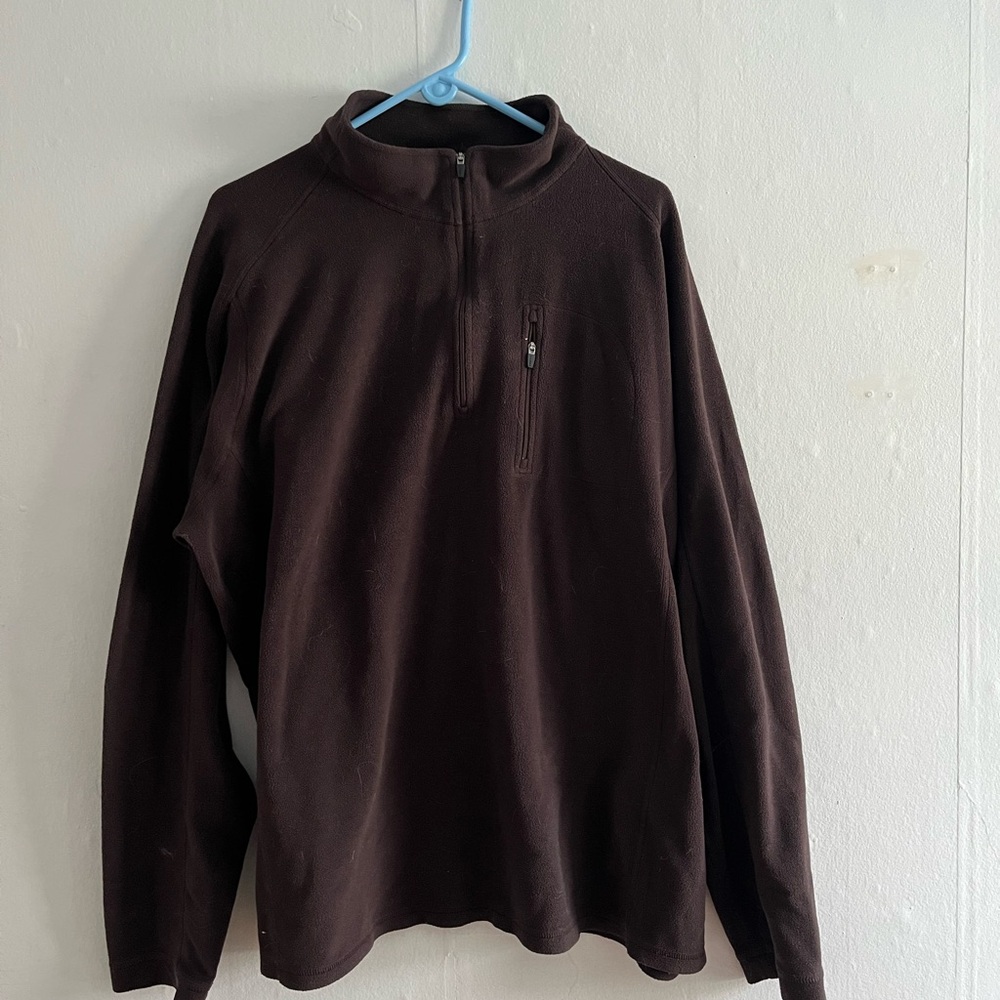 L.L. Bean XXL Tall Dark Brown Fleece Pullover